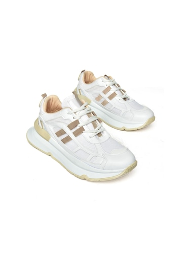 Fox Shoes S973017604 Beyaz/vizon Kumaş Sper Ayakkabı Sneakers Beyaz - Vizon