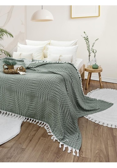 Battaniye Pamuk Riona 180x200 Cm Yeşil