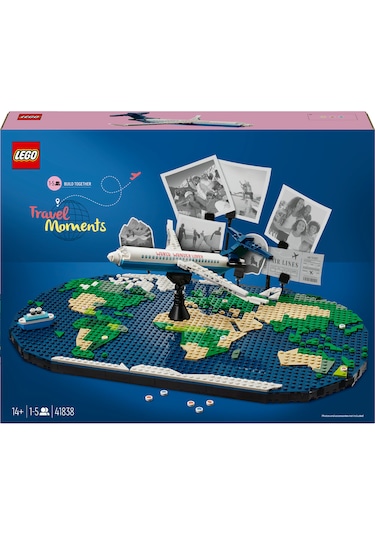 LEGO® Seyahat Anıları 41838 - Seyahat Etmeyi Seven Aileler İçin Dünya Haritası İçeren Yaratıcı Oyuncak Yapım Seti (1231 Parça)
