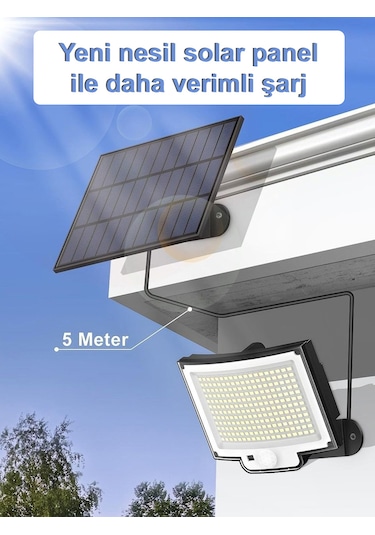 Greentech Güneş Enerjili, Hareket Sensörlü, 228 Boncuk Led Aydınlatma / Gt-sl33 228 Boncuk Led