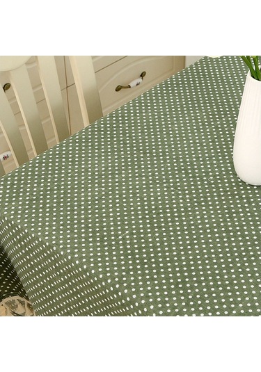 Bez Pamuk Yemek Masa Örtüsü Dekorasyon Bezi, Boyut: 90x90cm Mor Noktalar Mor