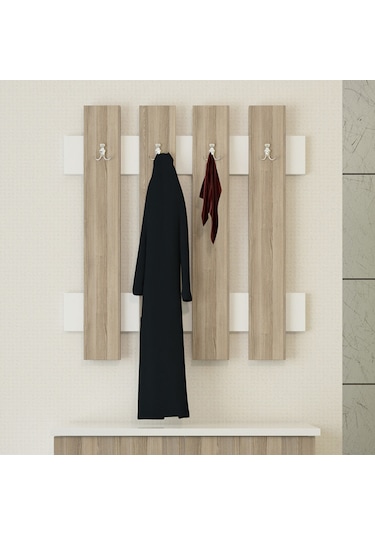 Modilayn Fulya Duvar Elbise Askılık, Banyo, Mutfak, Ofis, Kapı Arkası Askılık, Cordoba Beyaz