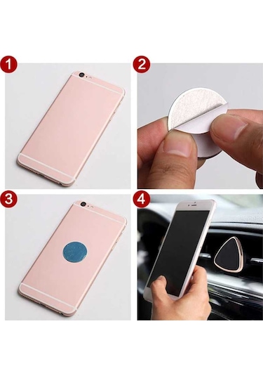 Magnetic Air Vent Araç Içi Telefon Tutucu Mini Üçgen-Gold