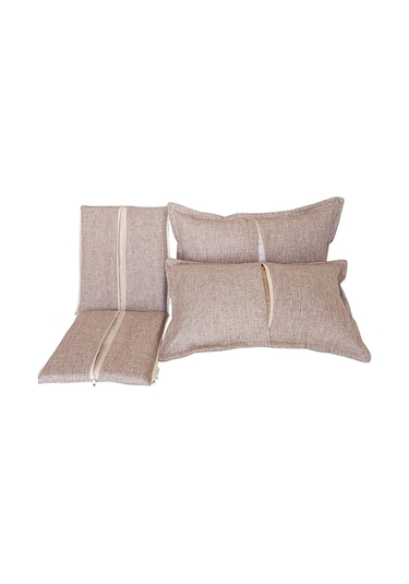 Mirzade Safir Keten Kumaş Tentesiz 28 Dns Sünger Salıncak Minderi-safir Kırçıllı Bej