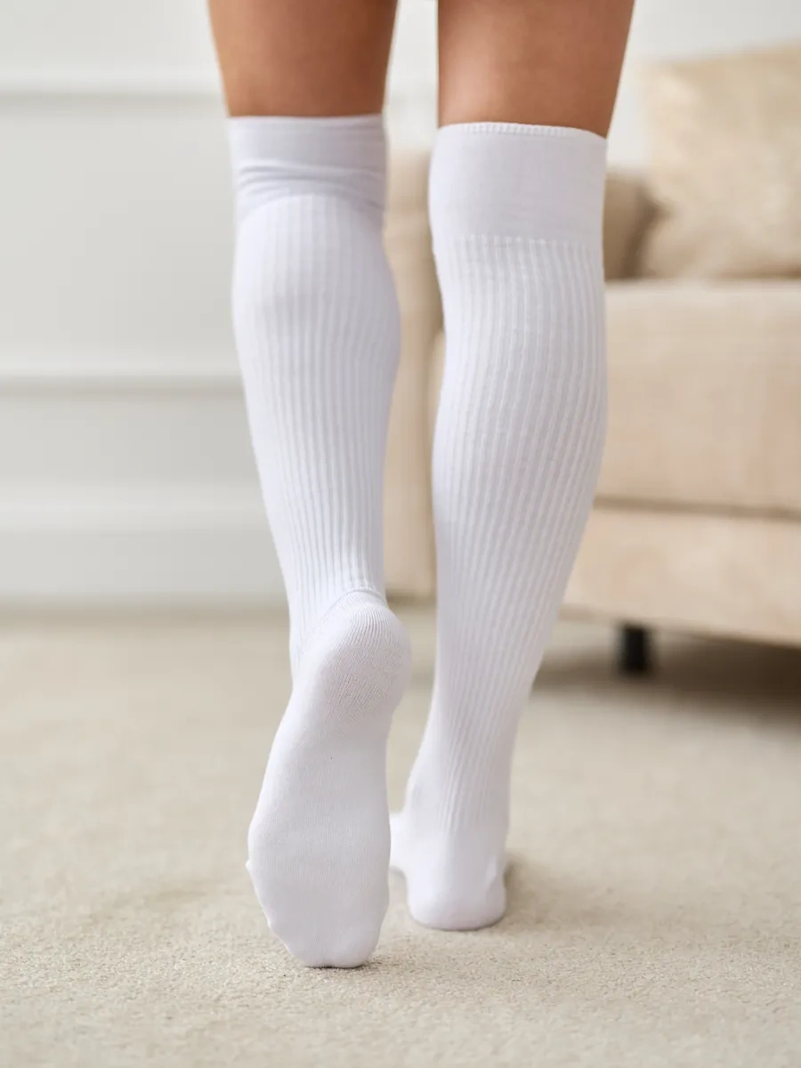 John Jeniford Python Kalkan Dişli Beyaz Yüksek Dizaltı Çoraplar 300489837 Beyaz