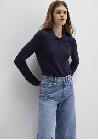 Mavi - Lacivert Triko Polo 1710700-89101 Lacivert