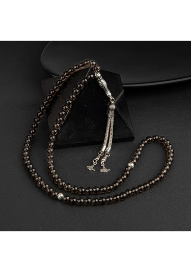 Sertifikalı Dumanlı Kuvars Doğal Taş Tesbih 99luk 6mm