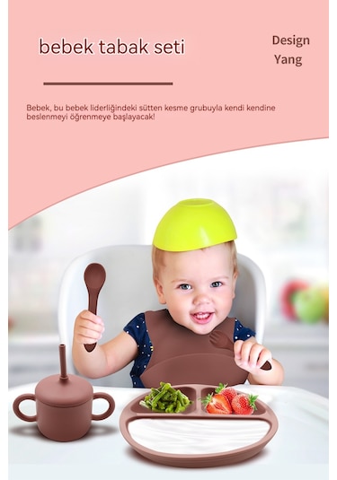 Çocuk 10 Parçalı Silikon Sofra Takımı-yeşil Yeşil