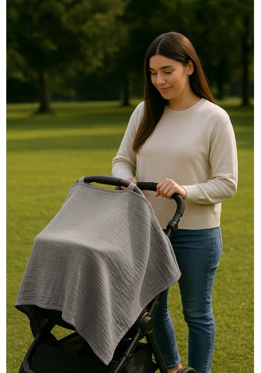 2 Katlı Balenli Müslin Emzirme Önlüğü - Emöngri