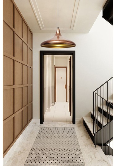 Champion Bakır Rengi Avize Tekli Sarkıt Salon Mutfak Hol Ofis Cafe Butik Lamba Aydınlatma Patina