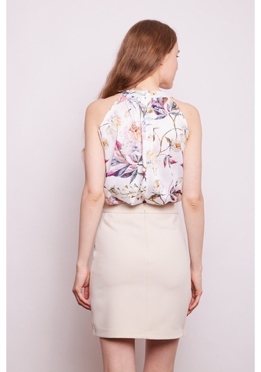 Yüksek Bel Anvelop Kruvaze Pamuklu Likralı Kumaş Kalem Ofis Etek- (544112306)