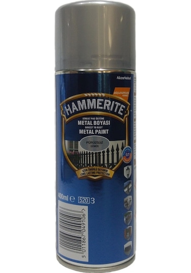 Marshall Hammerıte Sprey Boya Pürüzsüz Gümüş 400 ML