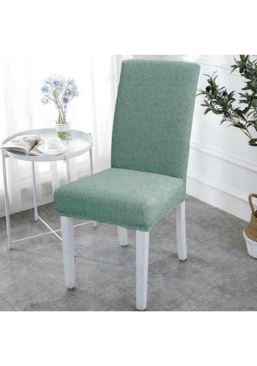 Pazly Yemek Sandalyesi Kılıfı, Yüksek Esnek Kapaklı, Yıkanabilir Jakarlı Desen, Yeşil, Ev Parti Otel Düğün İçin Yeşil