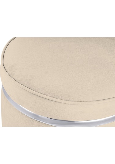 Zerafet Silver Kaplama Luxery Puf- Krem Babyface Kumaş Pofuduk Oturma Pufu&makyaj Pufu&bench