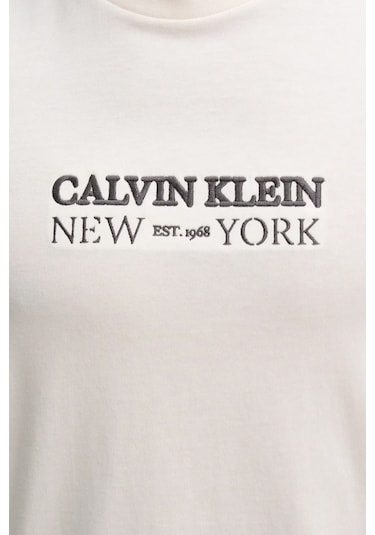 Calvin Klein Erkek T Shirt Lv04re833g Ybh Krem Krem
