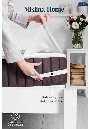 Terry Cotton Pamuklu Sıvı Geçirmez Köşe Lastikli Ped Tek - Çift Kişilik Çocuk Yatak Koruyucu Alezi Beyaz