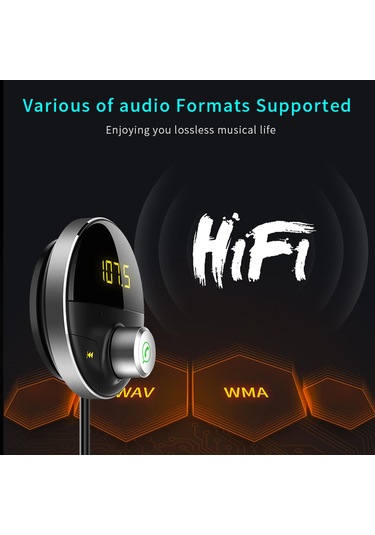 Homyl Araba Mp3 Çalar Kablosuz Bluetooth 4.1 Fm Radyo Gümüş