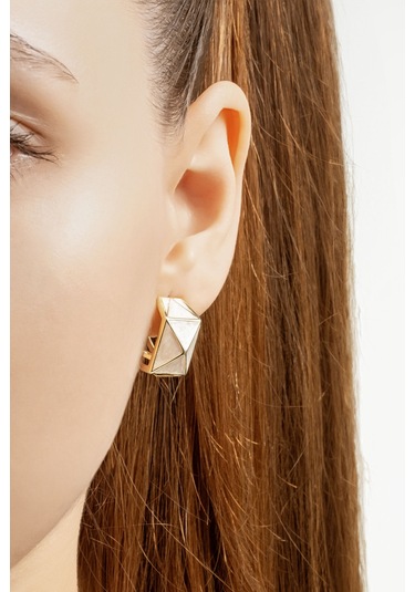 Saklı Mektup 18 Ayar Sarı Altın Kaplama Gümüş Küpe Sarı