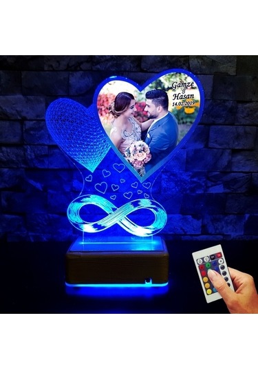 Yıldönümü Hediyesi Resimli Led Lamba Sevgiliye Hediye