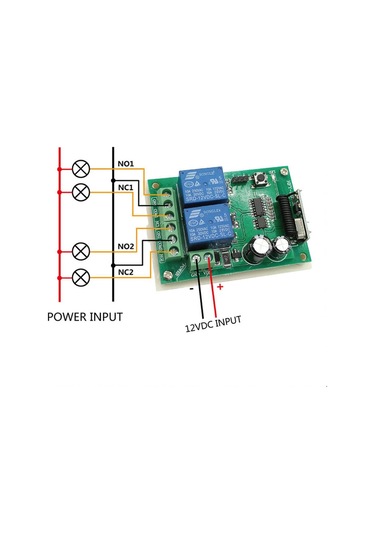 433mhz Rf 2 Kanal Röle Modül Dc12v Kablosuz Motor Pompa Fan Lamba Perde Akıllı Ev Garaj Bariyer Kapı