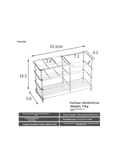 Mufunye Stainless Steel Bathroom Organizer: No-drill 6-slot Electric Toothbrush & Paste Holder With Storage Rack Diğer