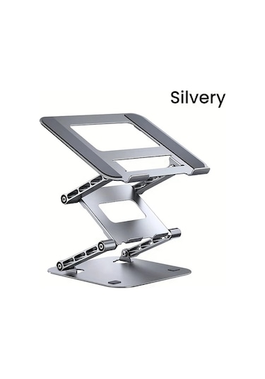 Oldfriend Simli Gri Uc Katmanli Ayarlanabilir Laptop Standi Notebook Desteği Ergonomik Isi Dagilimi Katlanabilir