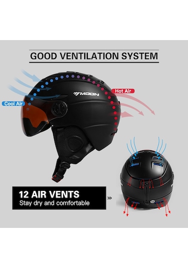 Moon Turuncu Kayak Kaskı Ayrılabilir Buğu Önleyici Gözlüklü Kalıp Y18474c-l L Turuncu