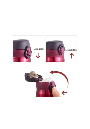 Ebitda 450ml Yaratıcı Paslanmaz Çelik Vakum Şişe, Sızdırmaz, Isı Koruma, Taşınabilir Matara Kırmızı