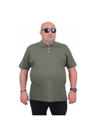 Starbattal Erkek Büyük Beden Polo Yaka Tişört Leaf 24457 Hakı-Hakı Haki