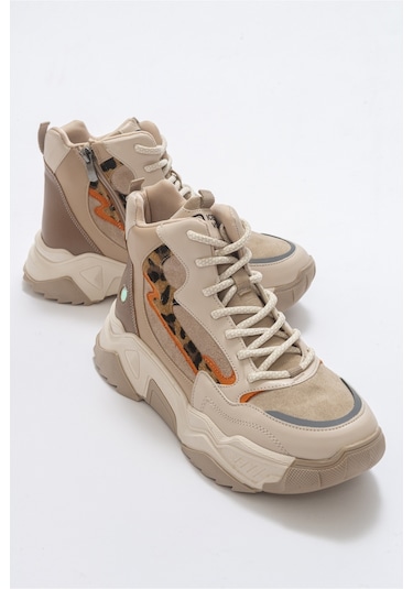 Luvishoes Olıvıa Bej Desenli Kadın Spor Bot Bej
