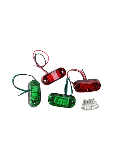 4 Led Kırmızı/yeşil 10-30v Tekneler Çalışma Işığı Kamyonet Van Yan Işığı