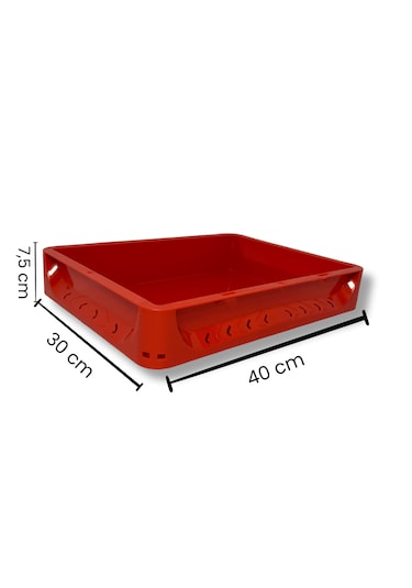 Alpbx Gıdaya Uygun Kırmızı Hamur Pasası 40x30x7.5 CM - 7 L