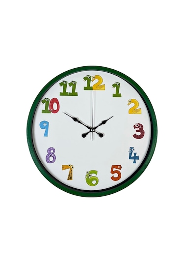 36 Cm Yeşil Çocuk Odası Duvar Saati Renkli 80305940