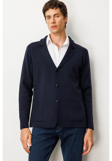 Erkek Cepli Blazer Ceket Lacivert Lacivert