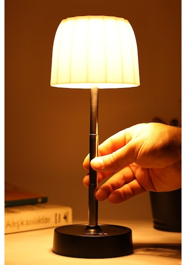 Şarjlı Masa Lambası Dimmerli Abajur Uzayabilir Işık Ayarlı Dokunmatik Kamp Çalışma Ofis Işığı 329c