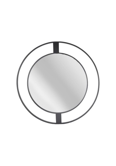 Metal Çerçeveli Modern Duvar Aynası Siyah