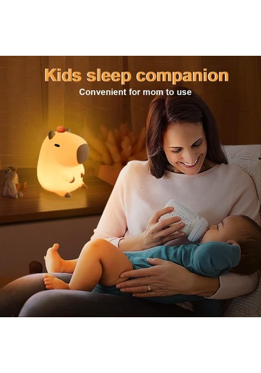 Tenfowee Kangten Chen Usb Şarjlı Dokunmatik Çocuk Gece Lambası - Yumuşak Silikon Işık İle Konforlu Uyku Ortamı, Hediye Seçeneği Çok Renkli