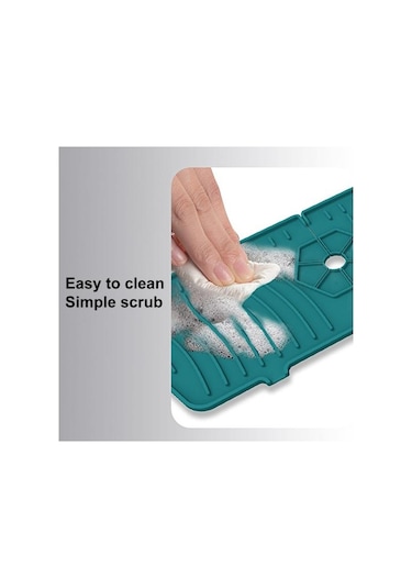 Yeşil Büyük Hiçbir Koku Temizleme Kolayca Pratik Su Sıçrama Koruyucu Mat Mutfak Lavabo Koruyucu Ev Musluk Drenaj Pedi