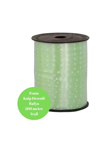 Rafya Kalp Desenli 8mm 200 Metre Yeşil Tüm Yaşlar