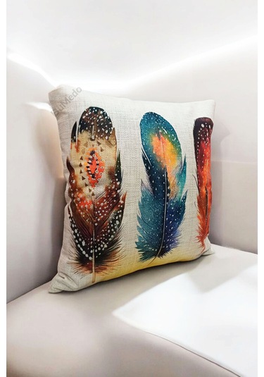 Modern Tarz Dijital Baskılı 4 Lü Dekoratif Kırlent Kılıfı Seti 43x43 Cm Şık Ve Renkli Tasarımlar Krem - Bej