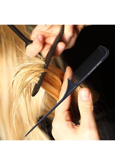 Geeroyoo Elektrostatik Önleyici Karbon Fiber Saç Tarkası, Ergonomik Tutuşlu, Kaymaz Saplı, Çok Amaçlı Saç Şekillendirme Tarkası