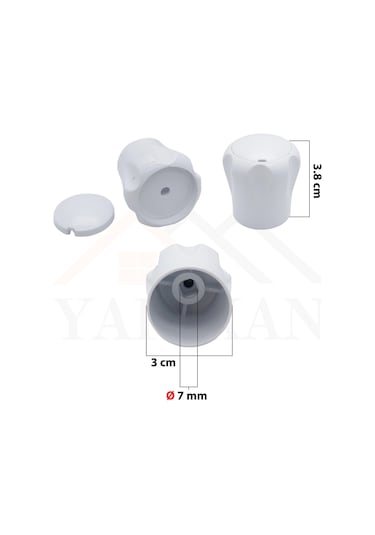 Vidalı 7 Mm - 5 Ad. Radyatör Vanası Başlığı - Geniş Tip Petek Vana Kapağı - Petek Musluk Kafası