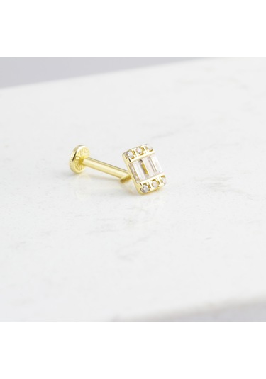 Glorria Altın Baget Tragus Piercing Altın