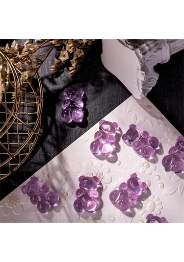 Flybuy 10 Adet 3d Jöle Ayı Tırnak Sanatı Reçine Taşları Kawaii - 10pcs