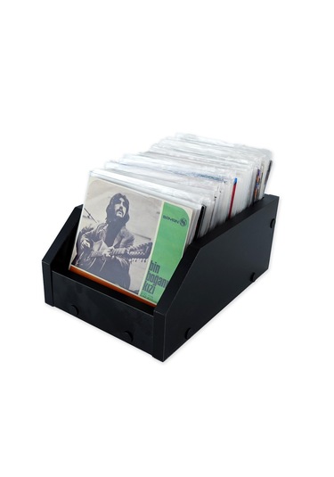 Ahşap 7" Plak Kasası Siyah