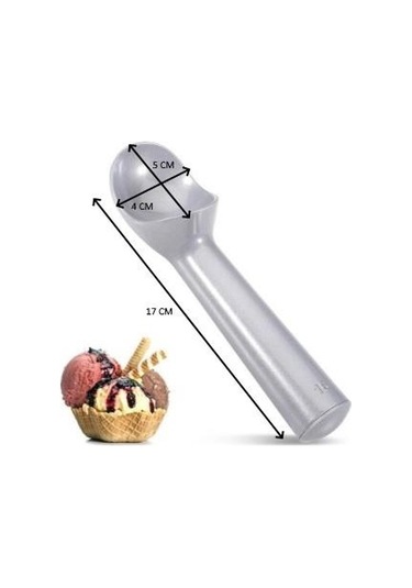 Pastaland Dondurma Kaşığı 17 Cm Gümüş Siyah
