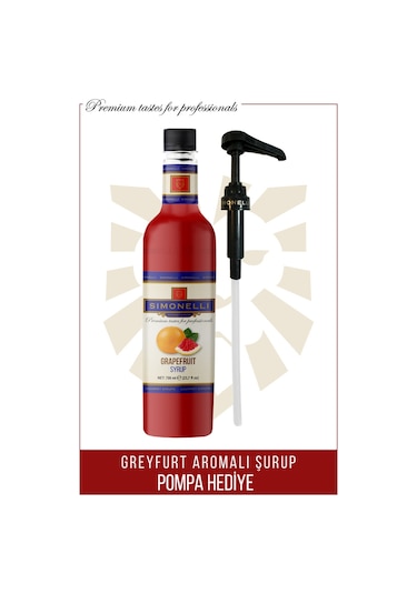 Simonelli Kahve ve Kokteyl Şurubu Greyfurt Aromalı 700 ML + Pompa
