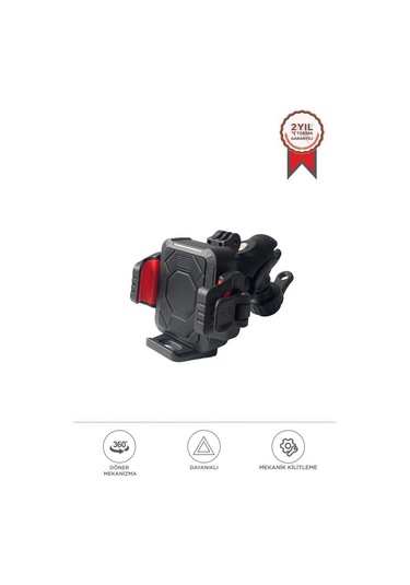 Torima Jx-063 Siyah Plastik Motosiklet Sabitleyici 360 Döner Telefon Tutucu Siyah