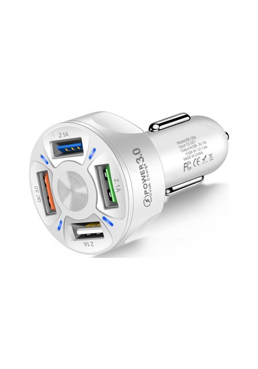 Konesam 35w Hızlı Şarjlı 4 Lü Usb Araç Şarj Cihazı, 12-32v Suv Ve Off-road Araçlar İçin Led Işıklı