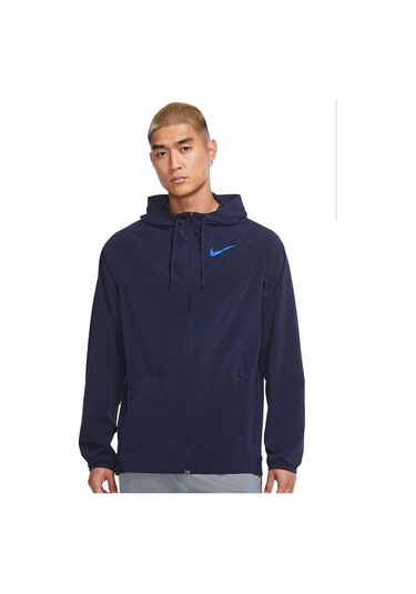 Pro Dri-fıt Flex Vent Max Tam Fermuarlı Kapüşonlu Erkek Antrenman Ceketi Ndd Sport Mavi